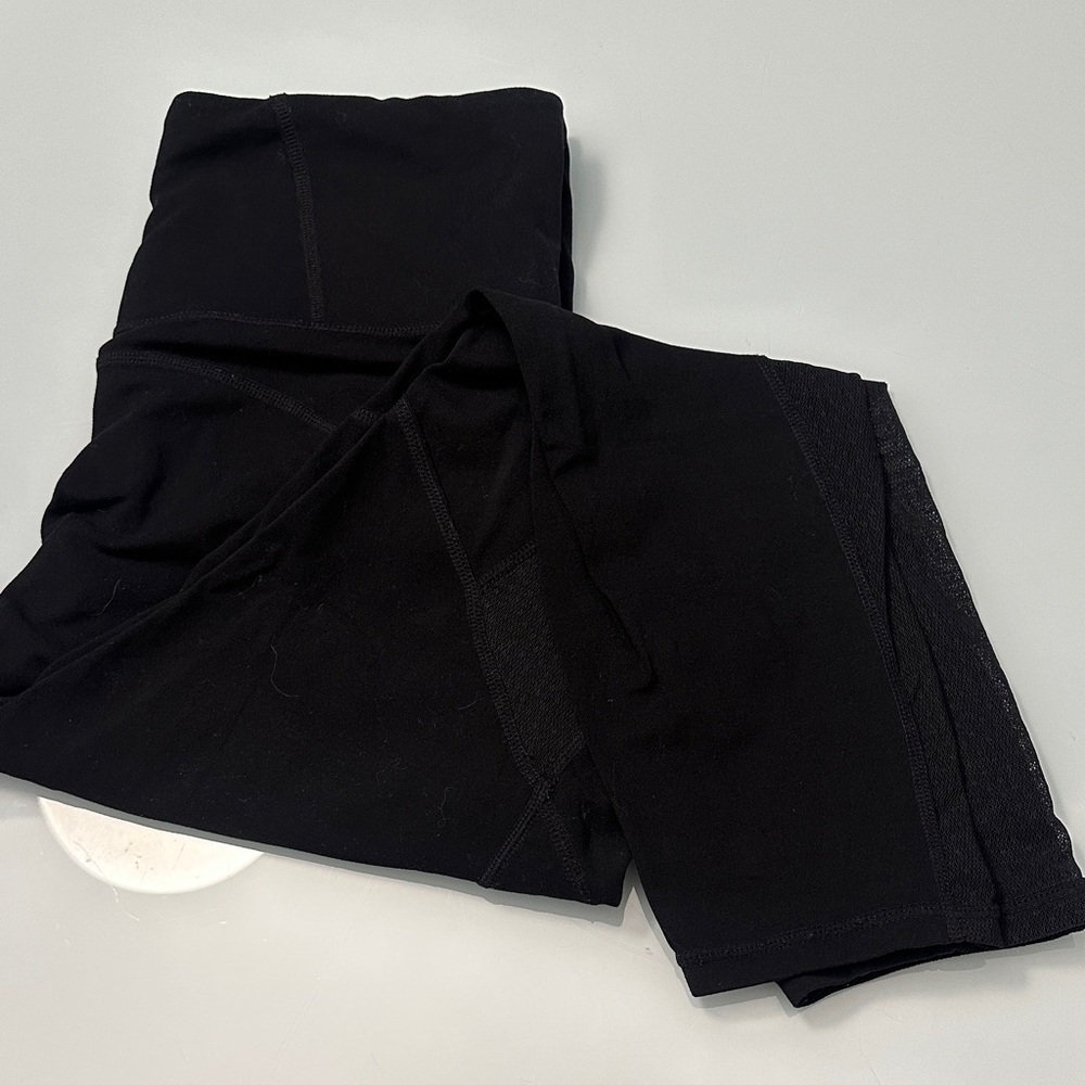 Athleta Black Mess Panel Leggings with Pockets